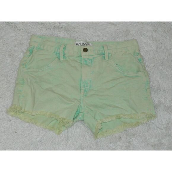 Wildfox Shorts‎ Denim Cut-Off Women's Size 25 Mint Green - Picture 1 of 7
